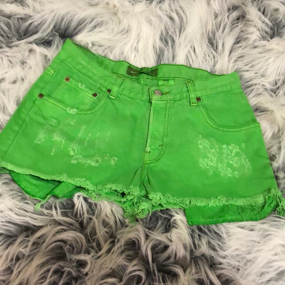 Lime green vintage Levi shorts